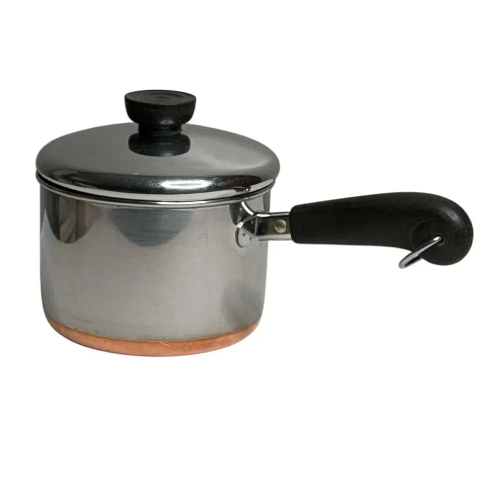 Vintage Revere Ware 1.5 Qt Saucepan Lid Copper Bottom Rome NY USA